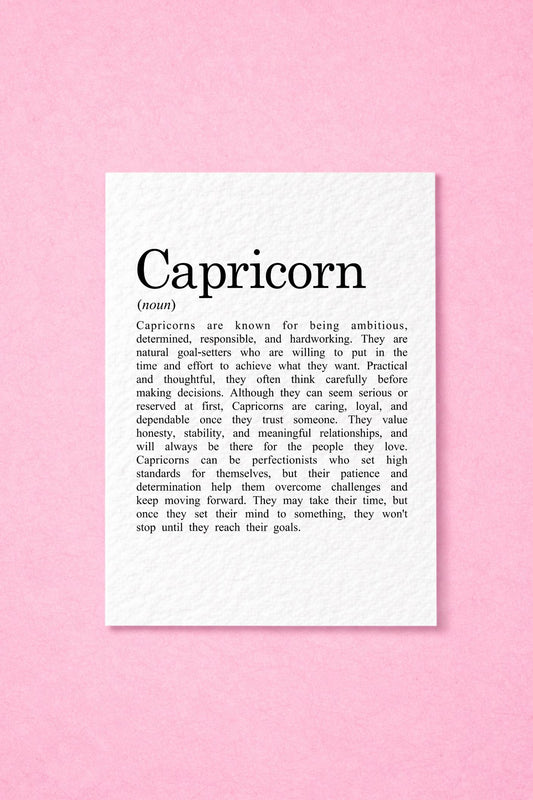 Capricorn Birthday Card, Zodiac Gift, Astrology Greeting, Star Sign Present, Horoscope Keepsake, January Birthday, December Thoughtful Gift