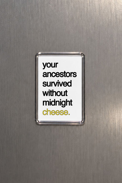 Funny Cheese Magnet, Midnight Snack, Dairy Lover Present, Humorous Fridge Decor, Foodie Keepsake, Quirky Novelty Gift