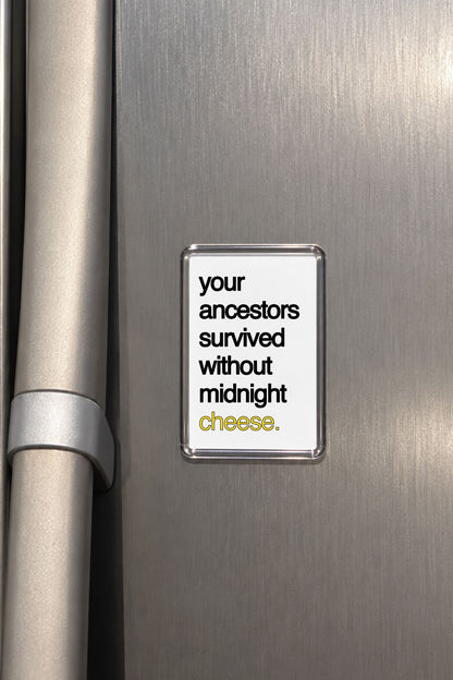 Funny Cheese Magnet, Midnight Snack, Dairy Lover Present, Humorous Fridge Decor, Foodie Keepsake, Quirky Novelty Gift