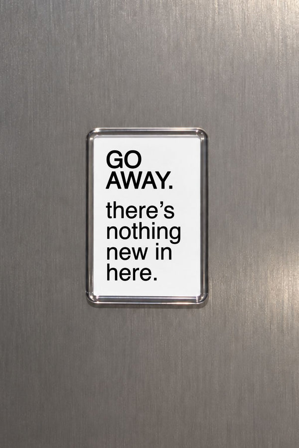 Funny Fridge Magnet, Sarcastic Go Away Kitchen Sign Gift, Humorous Home Decor, Novelty Present, Cheeky Keepsake, Witty Saying