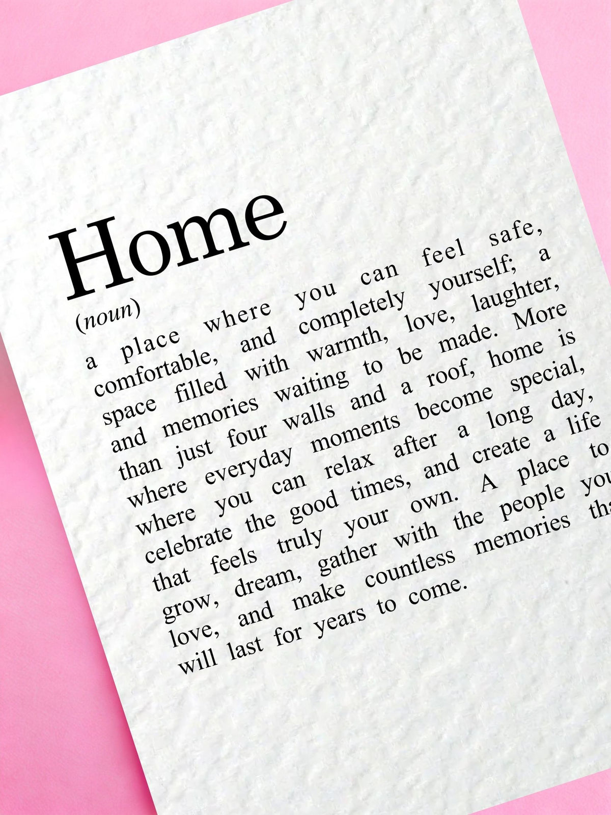 Home Definition Card, Housewarming Gift, New Home Greeting, Moving Present, Sentimental Keepsake, Homeowner Decor, Thoughtful Gift Idea
