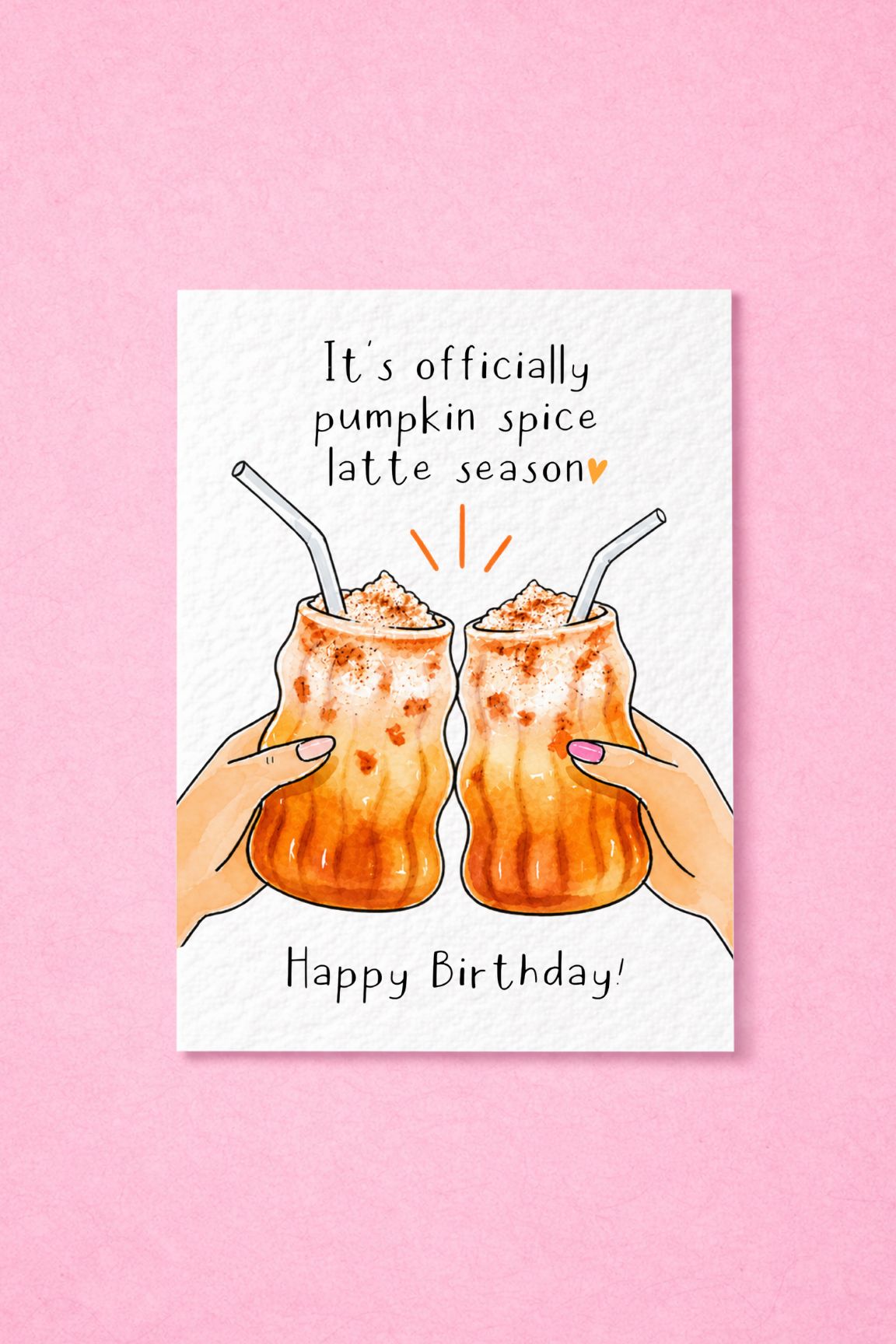 Pumpkin Spice Birthday Card, Coffee Lover Gift, Autumn Birthday Greeting, Fall Celebration, Latte Lover Present For Bestie