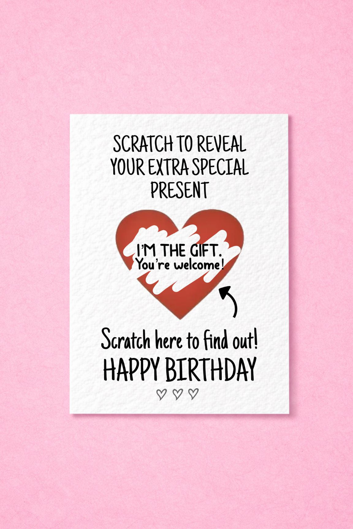 Funny Birthday Surprise Scratch Card, Cheeky Gift Reveal Greeting Card, I'm The Gift,Rude Birthday Gift For BoyFriend, Brother Partner