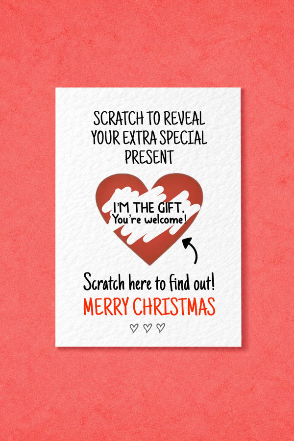 Funny Christmas Scratch Greeting Card, Secret Santa Gift, Christmas Novelty Gag Present, Festive Joke For Parents, Grandparents
