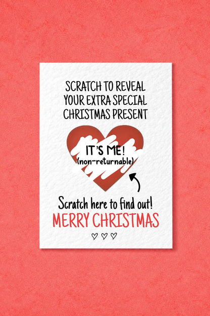 Funny Christmas Surprise Scratch Card, Cheeky Gift Reveal Greeting Card, I'm The Gift, Rude Christmas Gift For BoyFriend, Brother Partner