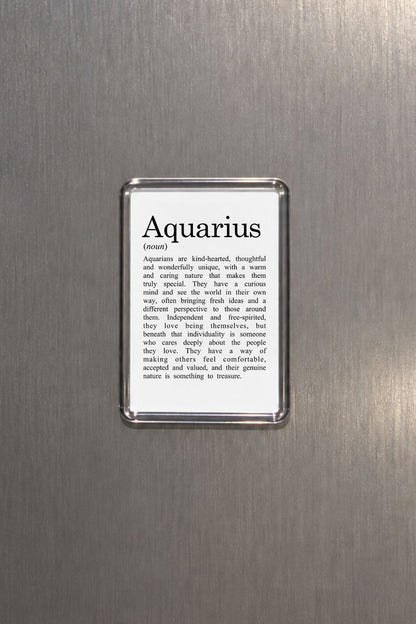 Aquarius Zodiac Magnet, Celestial  Astrology Gift, Horoscope Keepsake, Air Sign Decor, Birthday Present, Water Bearer