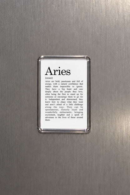 Aries Zodiac Magnet, Astrology Gift, Horoscope Keepsake, Fire Sign Decor, Birthday Present, Ram Zodiac, Celestial Home Accessory