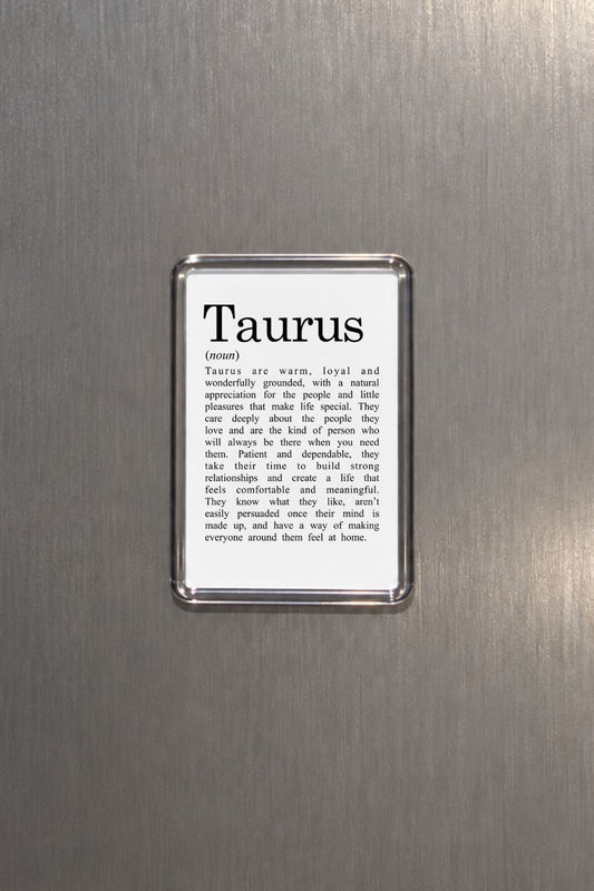 Taurus Zodiac Magnet, Astrology Gift, Horoscope Keepsake, Earth Sign Decor, Birthday Present, Bull Zodiac, Celestial Home Accessory