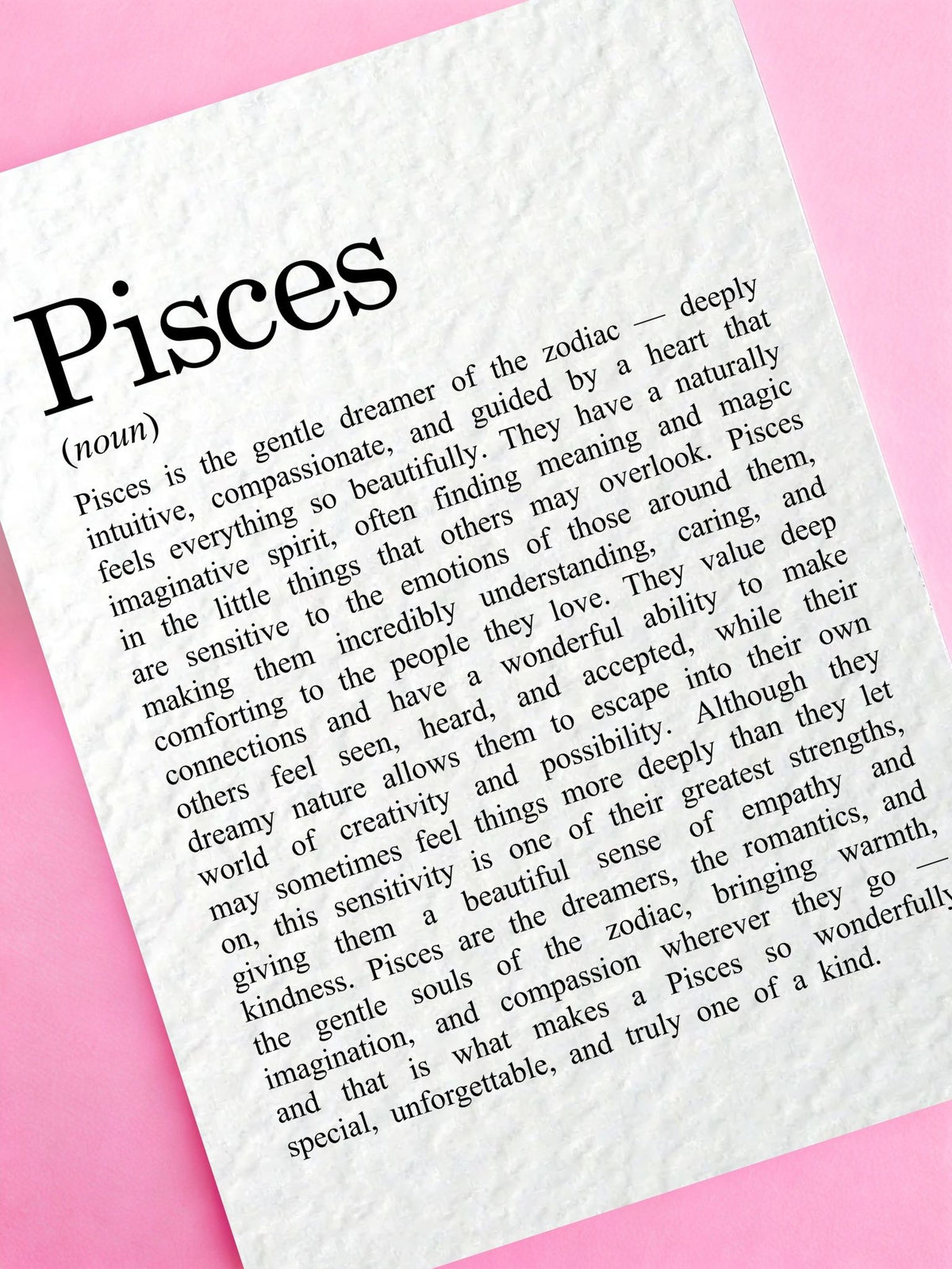 Pisces Zodiac Card, Astrology Gift, Horoscope Keepsake, Water Sign Decor, Birthday Gift, Pisces Gift, Zodiac Sign Keepsake, Dreamy Pisces