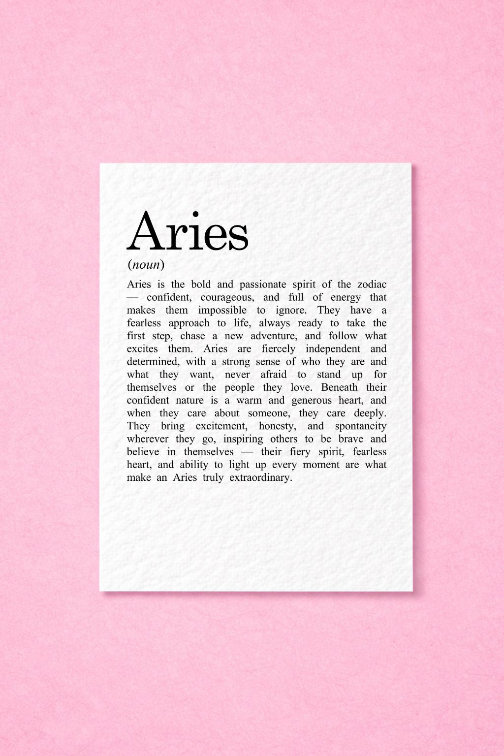 Aries Zodiac Card, Astrology Gift, Horoscope Keepsake, Fire Sign Decor, Birthday Gift, Aries Gift, Zodiac Sign Keepsake, Bold Aries Present