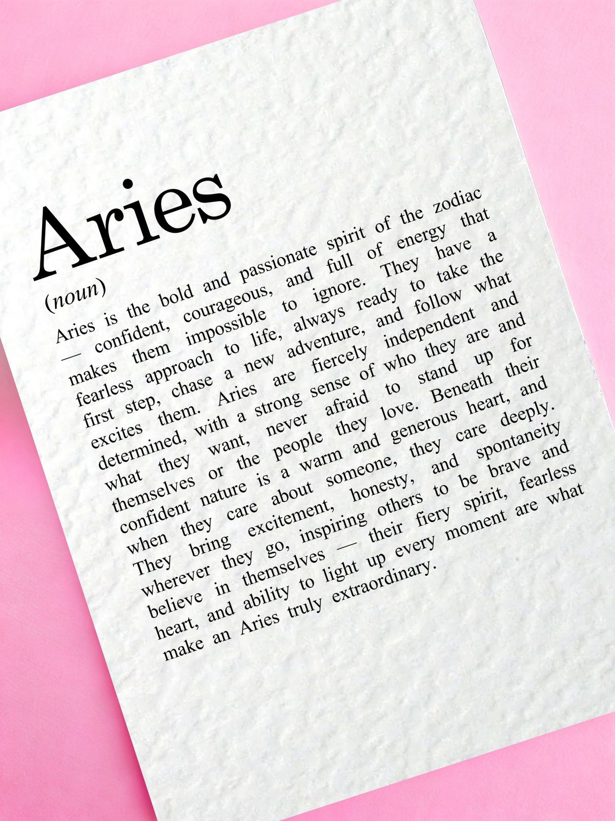 Aries Zodiac Card, Astrology Gift, Horoscope Keepsake, Fire Sign Decor, Birthday Gift, Aries Gift, Zodiac Sign Keepsake, Bold Aries Present