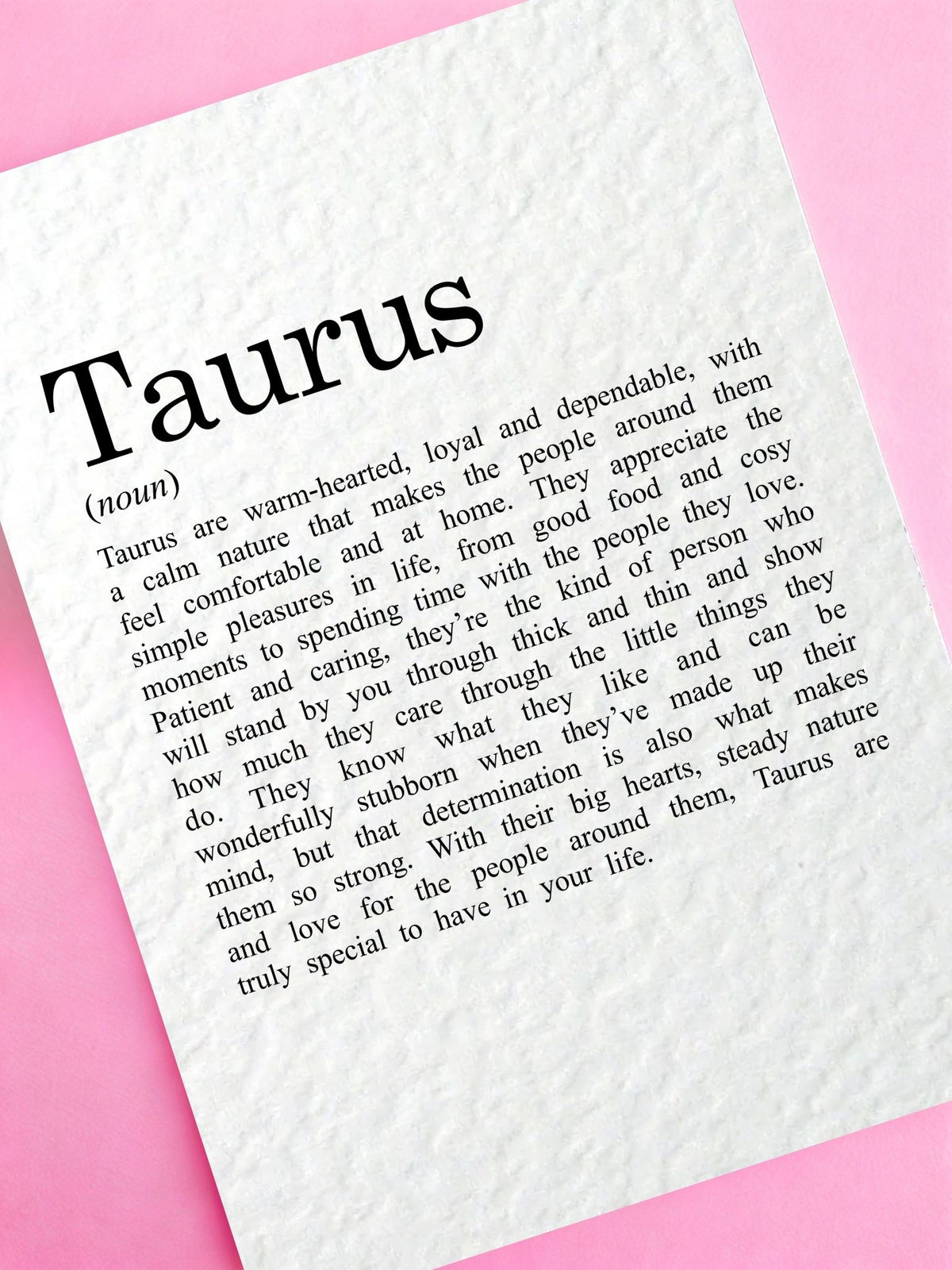 Taurus Zodiac Card, Astrology Gift, Horoscope Keepsake, Earth Sign Decor, Birthday Taurus Gift, Zodiac Sign Keepsake, Loyal Taurus