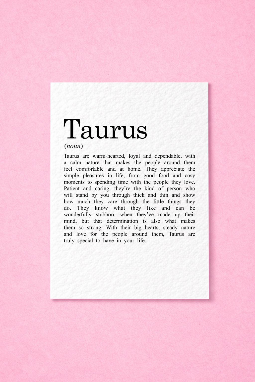 Taurus Zodiac Card, Astrology Gift, Horoscope Keepsake, Earth Sign Decor, Birthday Taurus Gift, Zodiac Sign Keepsake, Loyal Taurus