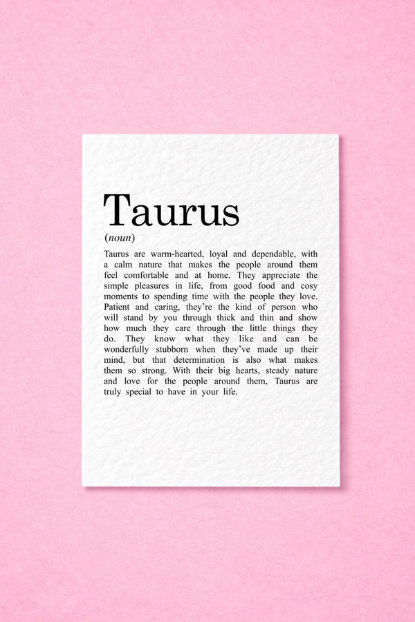 Taurus Zodiac Card, Astrology Gift, Horoscope Keepsake, Earth Sign Decor, Birthday Taurus Gift, Zodiac Sign Keepsake, Loyal Taurus