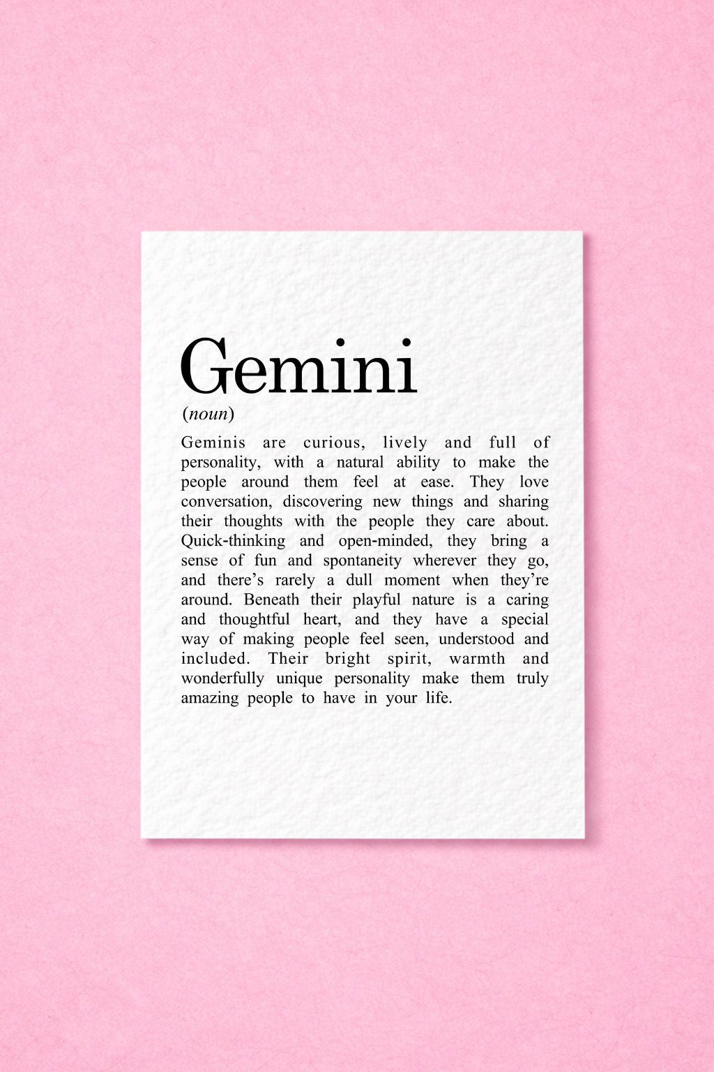 Gemini Zodiac Card, Astrology Gift, Horoscope Keepsake, Air Sign Decor, Birthday Gift, Gemini Gift, Zodiac Sign Keepsake
