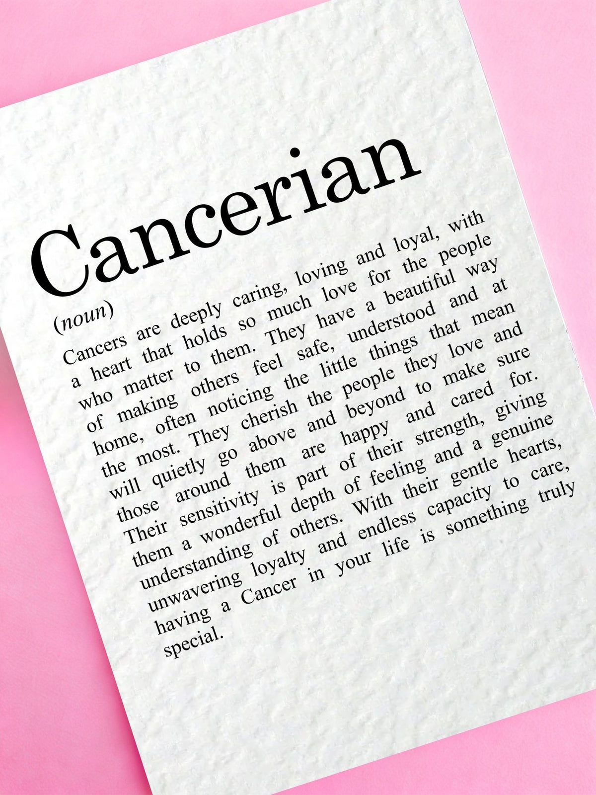 Cancer Zodiac Card, Astrology Gift, Horoscope Keepsake, Water Sign Decor, Birthday Gift, Cancer Gift, Zodiac Sign Keepsake