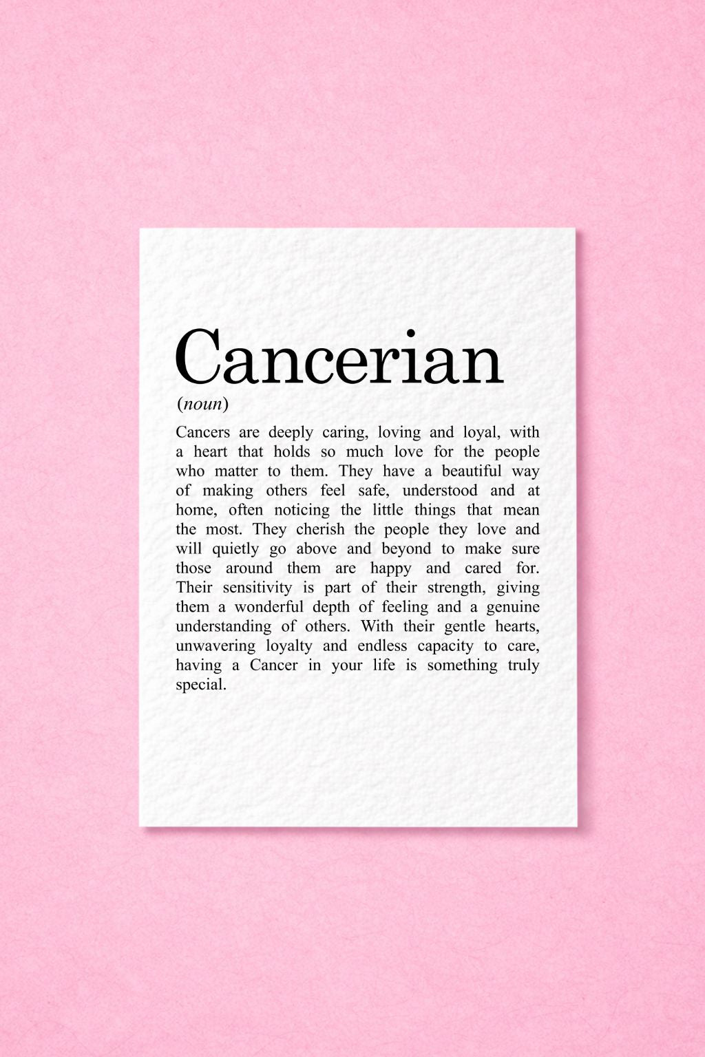Cancer Zodiac Card, Astrology Gift, Horoscope Keepsake, Water Sign Decor, Birthday Gift, Cancer Gift, Zodiac Sign Keepsake