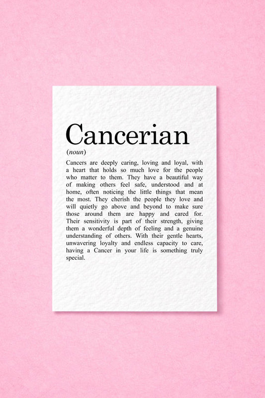 Cancer Zodiac Card, Astrology Gift, Horoscope Keepsake, Water Sign Decor, Birthday Gift, Cancer Gift, Zodiac Sign Keepsake