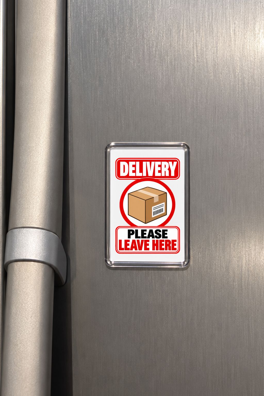 Delivery Please Leave Here Magnet, Package Drop-Off Sign, Parcel Instruction Plaque, Front Door Accessory, Courier Reminder