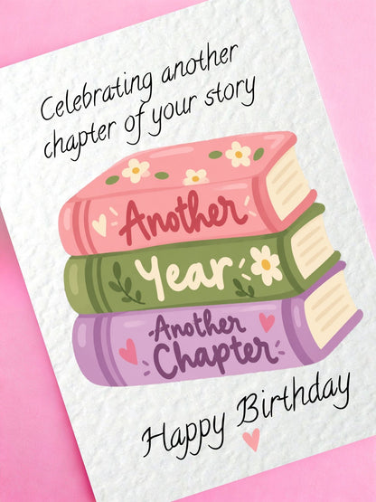 Birthday Card, Another Chapter, Book Lover Gift, Meaningful Greeting Literary Present