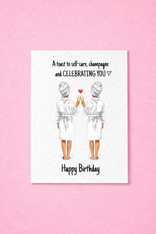 Bestie Spa Birthday Card, Self - Care Spa Birthday Card, Spa Experience Greeting Card, Wellness Greeting Card
