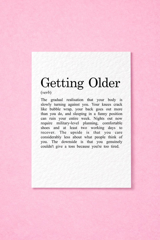 Funny Getting Older Birthday Card, Sarcastic Ageing Humour, Relatable Adult Birthday Gift, Cheeky Milestone Greeting