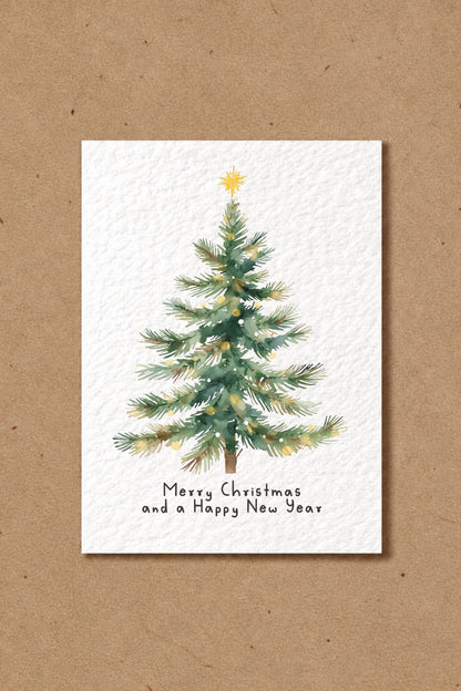 Christmas Tree Pack Of 6 Greeting Cards, Minimalist Festive Design, Christmas Wishes, Happy New Year Cards, Holiday Stationery, Christmas Card Set