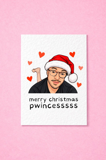 Merry Christmas Pwincess Funny Meme Greeting Card