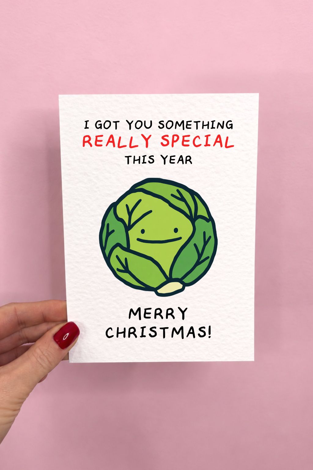 Funny Christmas Card, Brussels Sprout Humour, Quirky Festive Joke, Roast Dinner Christmas Greeting