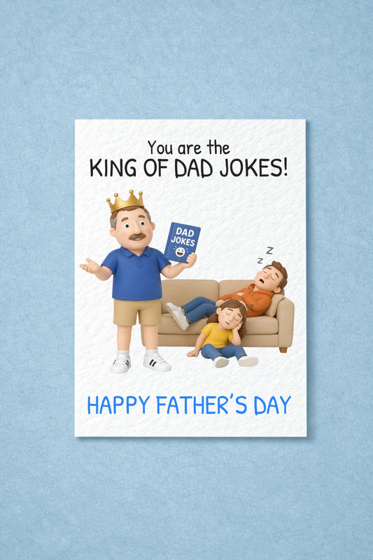 Funny Father’s Day Card – King of Dad Jokes Gift For Father