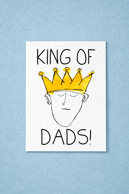King of Dads Card, Funny Father’s Day Card, Minimalist Dad Card, Cute Crown Illustration, Dad Birthday Card