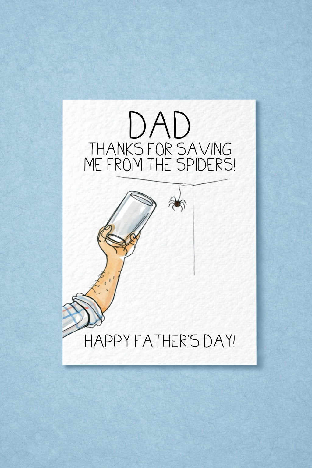 Funny Spider Card For Dad, Funny Father’s Day Card, Thanks For Saving Me, Cute Crown Illustration, Greeting Gift