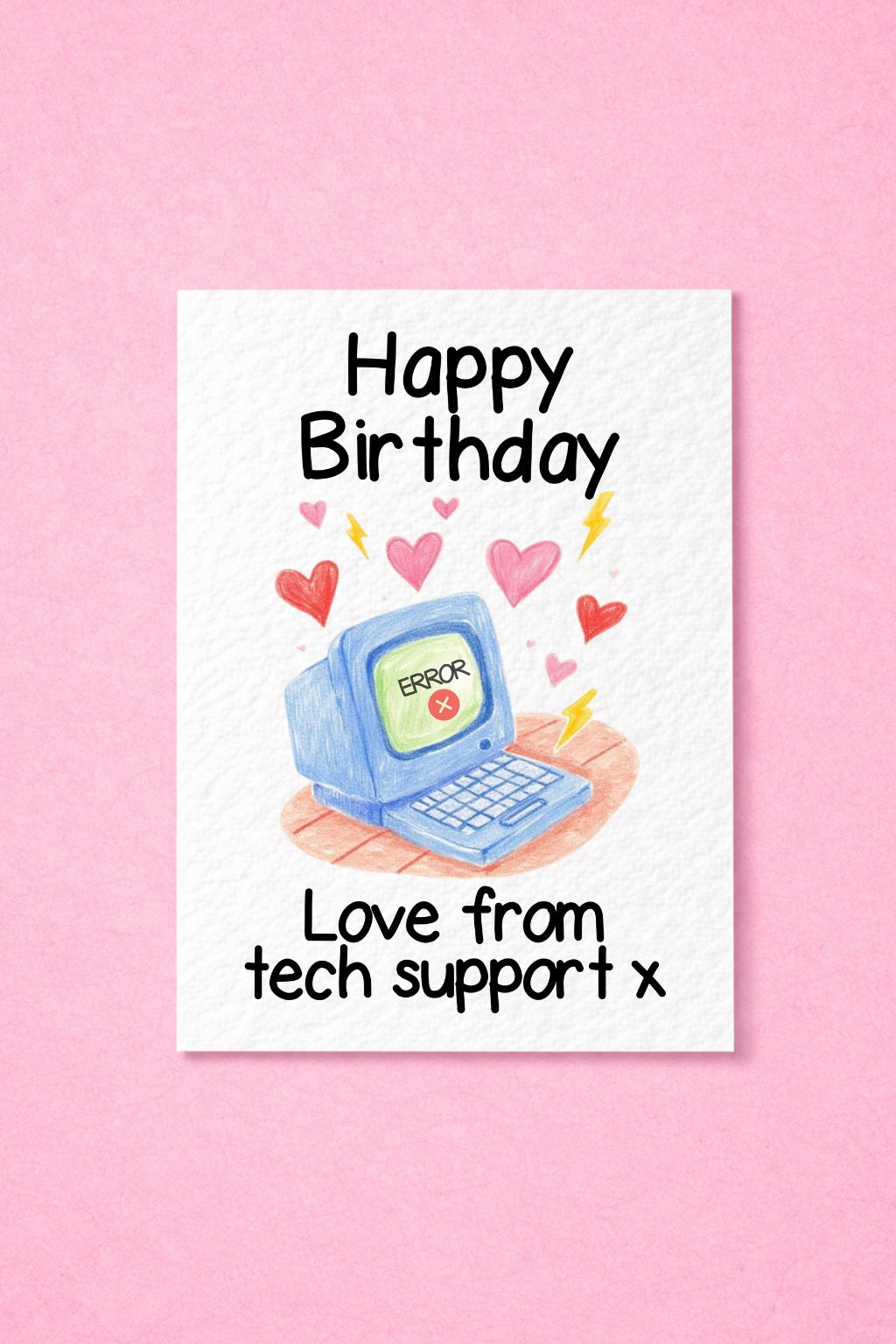 Tech Support, Birthday Greeting Card For Parent, Laptop, Computer Wizard, Funny Tech Dad, Mum Gift