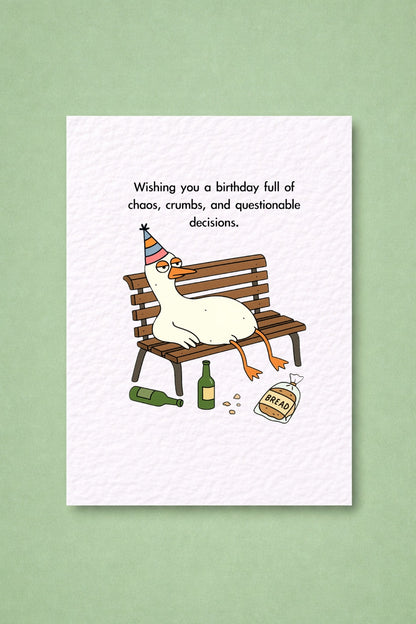 Funny Goose Birthday Card: Wild Goose Greeting Card