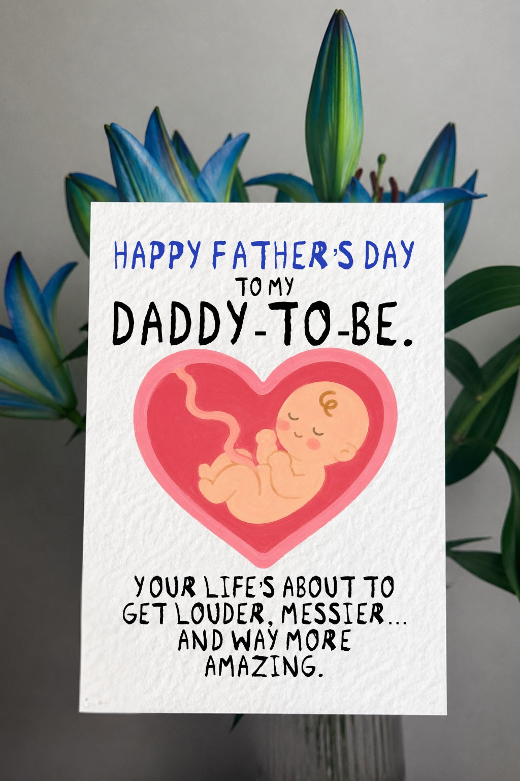 Daddy-To-Be Father’s Day Card, First Father’s Day Card, Dad To Be Gift From Bump, Pregnancy Announcement Card, New Dad Card