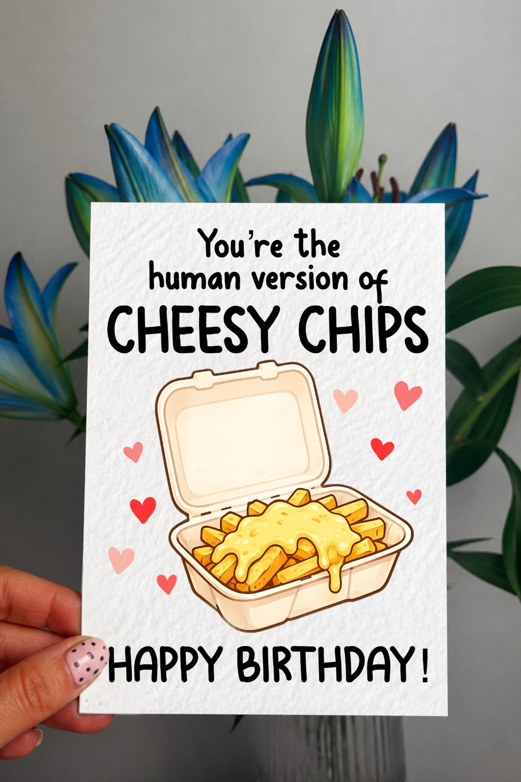 Funny Cheesy Chips Birthday Card, You’re The Human Version Of Cheesy Chips Card, Cute Food Pun Birthday Card, Best Friend Birthday Card