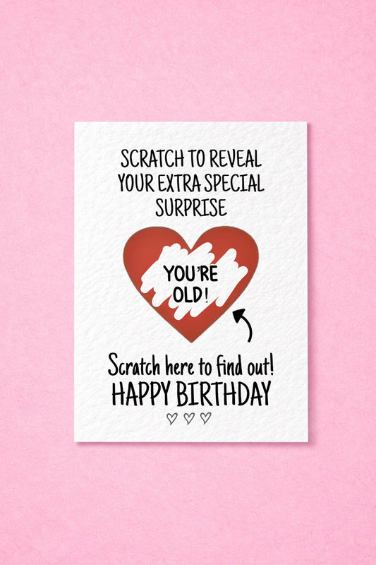 Surprise Reveal Birthday Card: You're Old, Surprise Novelty Card