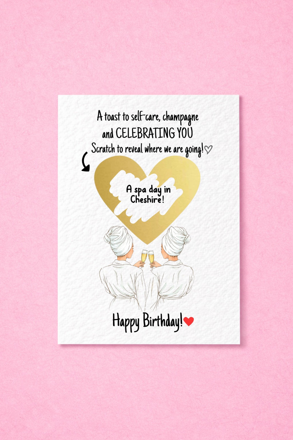 Bestie Spa Scratch To Reveal Birthday Card: Self-Care Wellness Greeting Card