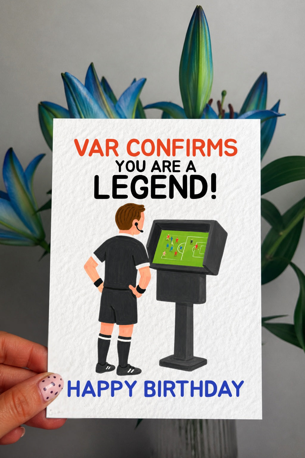 Funny Football Birthday Card, VAR Confirms You Are A Legend Card, Soccer Fan Birthday Card, Referee VAR Card, Football Lover Birthday Gift