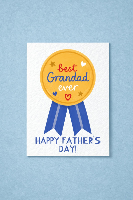 Best Grandad Ever Father’s Day Card, Cute Gold Medal Design for Grandpa, Funny & Thoughtful Fathers Day Card