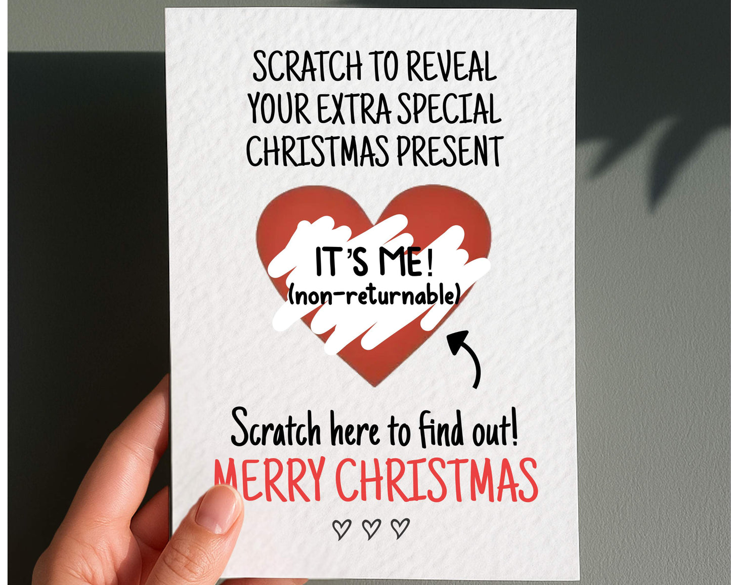 Funny Christmas Surprise Scratch Card, Cheeky Gift Reveal Greeting Card, I'm The Gift, Rude Christmas Gift For BoyFriend, Brother Partner