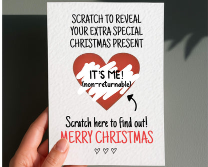 Funny Christmas Surprise Scratch Card, Cheeky Gift Reveal Greeting Card, I'm The Gift, Rude Christmas Gift For BoyFriend, Brother Partner