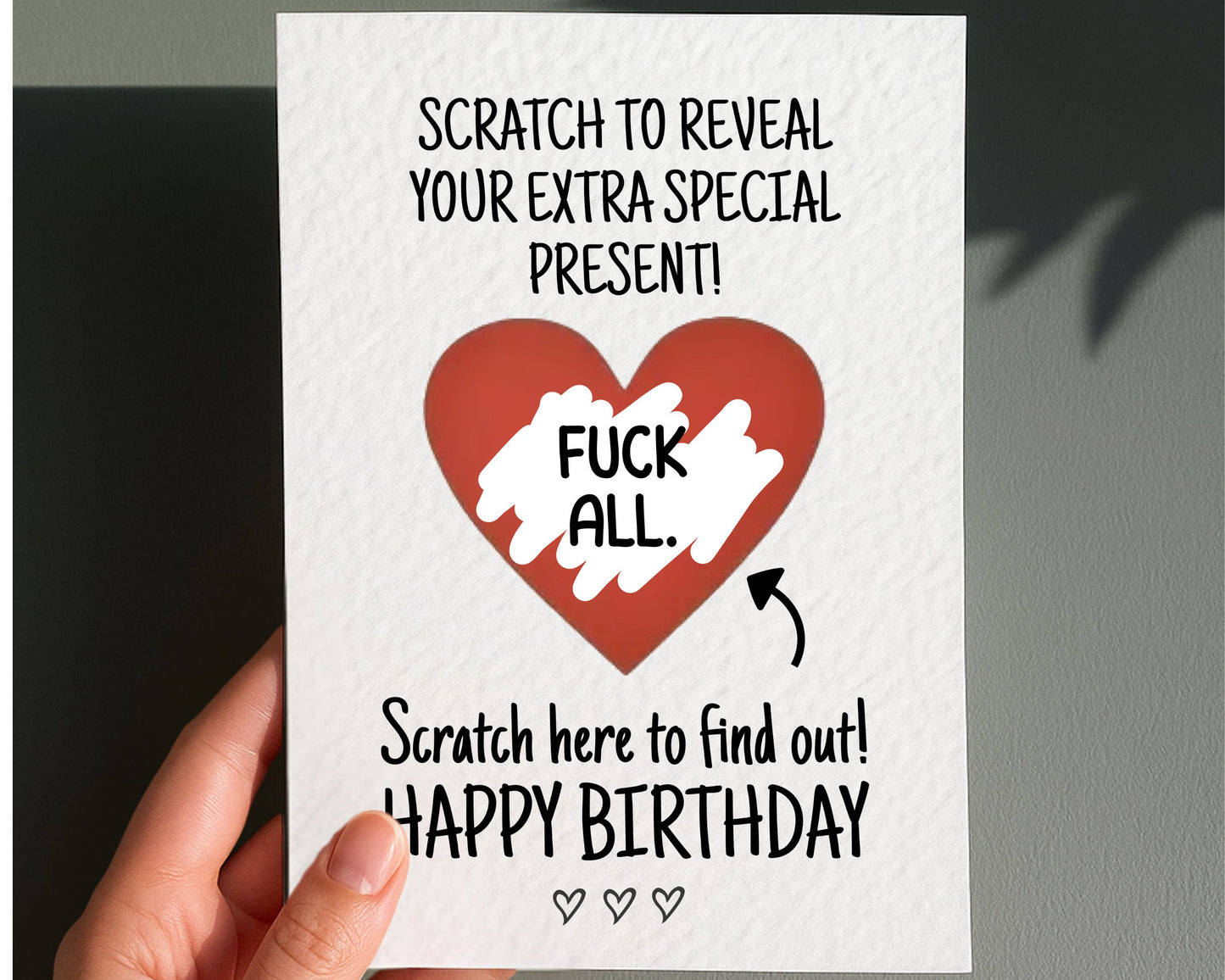 Funny F ALL Birthday Surprise Scratch Greeting Card, Cheeky Gift Reveal, Rude Gift For BoyFriend, Partner, Friend, Sibling