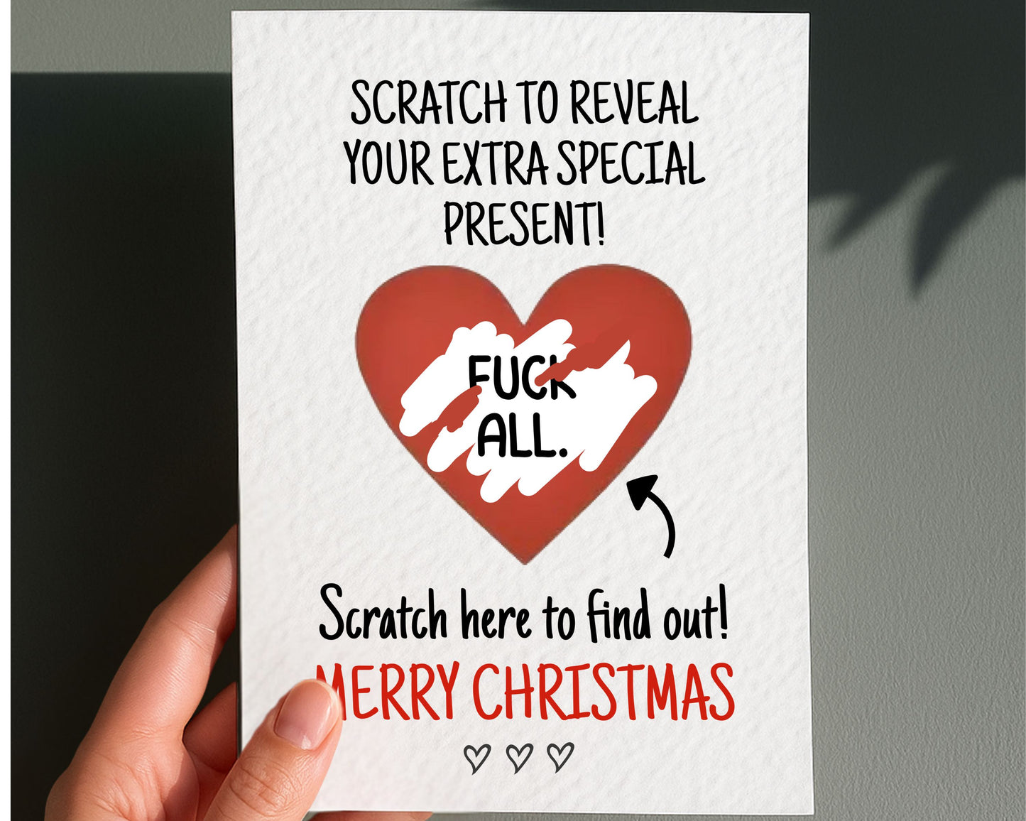 Funny F ALL Birthday Surprise Scratch Christmas Greeting Card, Cheeky Gift Reveal, Rude Gift For BoyFriend, Partner, Friend, Sibling
