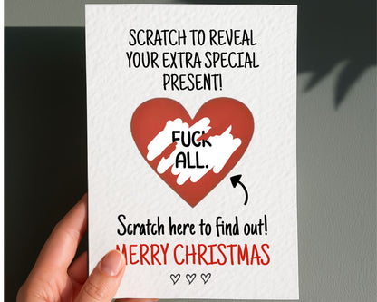 Funny F ALL Birthday Surprise Scratch Christmas Greeting Card, Cheeky Gift Reveal, Rude Gift For BoyFriend, Partner, Friend, Sibling