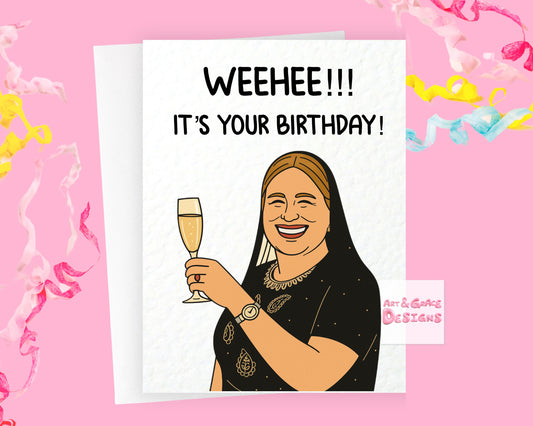 Funny TV Show Birthday Card, WEEHEE It's Your Birthday Greeting Card