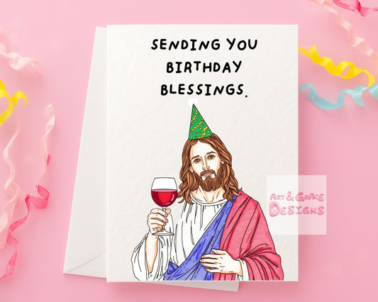 Jesus Birthday Card, Weird Greeting Birthday Card, Cards For Men, Funny Birthday Card