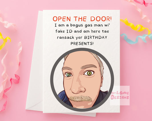 Funny TV Show Birthday Card - Open The Door Greeting Card