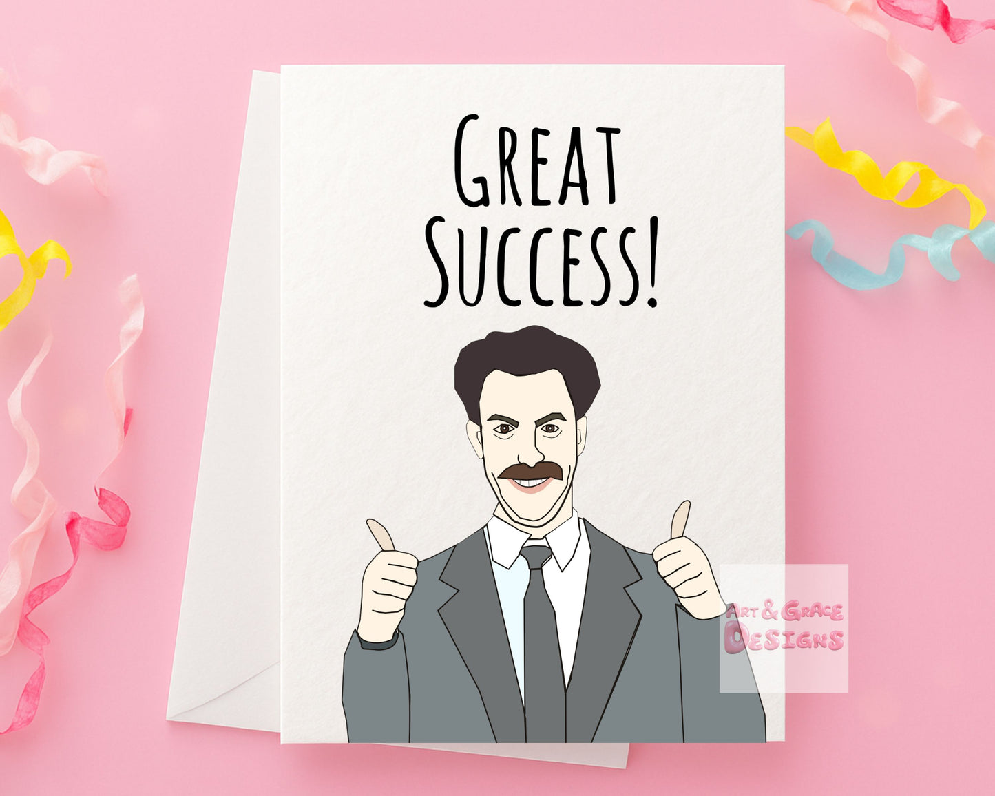 Borat Congratulations Card - Funny Greeting Card - Sacha Noam Baron Cohen - Rude Card