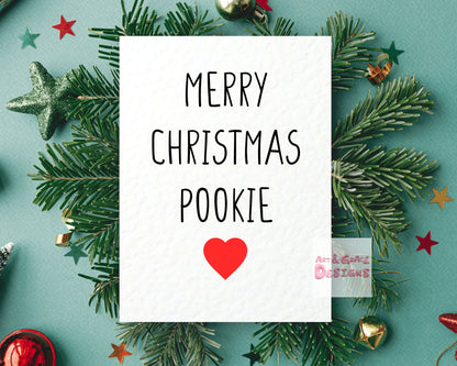 Pookie Christmas Card-  Christmas Card For Partner - Boyfriend- Girlfriend